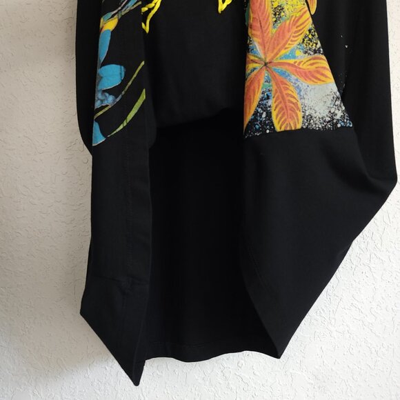 Desigual XS Black Agra Floral Tiger Short Sleeve T-Shirt Tunic Mini Dress - Picture 9 of 13